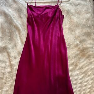 Express midi cowl neck satin dress